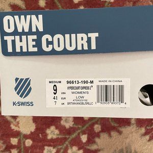 K-Swiss Hypercourt Express 2 Tennis Shoes - size 9.0